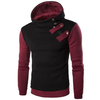 Casual Sports Hooded Sweater Hedging Oblique Zipper Hoodie For Men