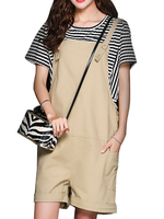Casual Straps Pockets Jumpsuits Shorts For Women