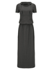 Casual Street Pocket Tunic Hooded Cotton Maxi Dress