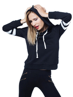 Casual Stripe Hooded Long Sleeve Women Sweatshirt