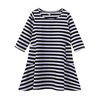 Casual Stripe Loose O-neck Dress For Mother And Kids Girl