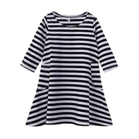 Casual Stripe Loose O-neck Dress For Mother And Kids Girl
