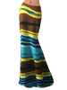 Casual Stripe Print High Waist Elastic Maxi Skirt For Women