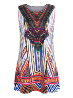 Casual Stripe Sleeveless O-neck Mini Dress For Women