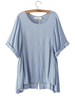 Casual Striped Batwing Sleeve Irregular Hem Top For Women