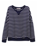 Casual Striped Long Sleeve Plus Size Loose T-shirt