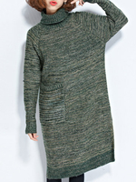 Casual Striped Women Sweater Dresses