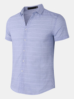 Casual Stripes Printing Cotton Breathable Thin Dress Shirts for Men
