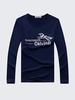 Casual Thick Fluff Slim Fit Tops Cotton O-Neck Long Sleeve T-Shirt For Men