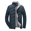 Casual Thicken Warm Waterproof Solid Color Slim Fit Padded Jacket For Men