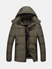 Casual Thicken Waterproof Multi-Pockets Detachable Hood Padded Jacket For Men