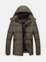 Casual Thicken Waterproof Multi-Pockets Detachable Hood Padded Jacket For Men
