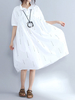 Casual Turn-Down Collar Striped Dresses