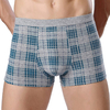 Casual Underwear Plaids Printing Cotton Breathable Soft Boxer Briefs for Men