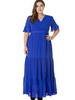 Casual V-neck Half Sleeves Stitching Chiffon Dresses