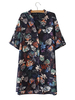 Casual V-neck Short Sleeves Printed Shirts With Button