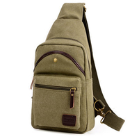 Casual Vintage Chest Bag Canvas Crossbody Bag Solid Shoulder Bag For Men