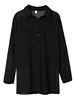 Casual Woman Lapel Button Solid Color Chiffon Blouse