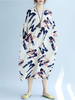 Casual Women 3/4 Sleeve Letter Printed Pocket Loose Dresses