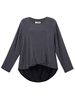 Casual Women Asymmetry Patchwork Long Sleeve Soild Blouse