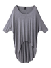 Casual Women Batwing Sleeve O Neck Asymmetric Loose T-Shirt