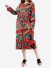 Casual Women Chinese Frog Flower Printed Trench Coat Jacket