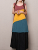Casual Women Color Contrast Patchwork Sleeveless Mini Dress