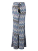 Casual Women Drawstring Floral Flared Wide Leg Trousers