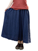 Casual Women Drawstring Stretch Waist Linen Skirt