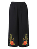 Casual Women Elastic Waist Embroidery Wide Leg Pants