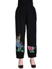 Casual Women Embroidery High Waist Lantern Trousers