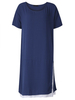 Casual Women False Two Pieces Chiffon Patchwork Slit Linen Dress