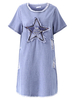 Casual Women Five-Point Star Pattern Ripped Denim Mini Dress