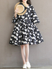 Casual Women Floral 3/4 Sleeve O-Neck Print Dresses