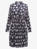 Casual Women Floral Long Sleeve Mini Shirt Dress With Belt