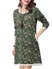 Casual Women Floral Printed Long Sleeve Cotton Mini Dress