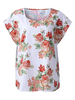 Casual Women Flower Printed Short Sleeve Pullover T-Shirt