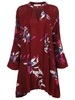 Casual Women Flower Printing V-Neck Fake Two-piece Blouse