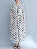 Casual Women Half Sleeve V-Neck Polk Dot Print Dresses