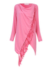 Casual Women Irregular Fringed Solid Long Sleeve Loose T-shirt