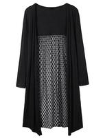 Casual Women Lace Patchwork Hollow Out Thin Cardigan