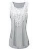 Casual Women Lace Patchwork Sleeveless High Low Vest