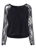 Casual Women Lace Stitching Hollow Out Pullover Tops