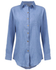 Casual Women Lapel Pocket Button Denim Shirt Blouse