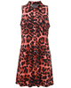 Casual Women Leopard Printed Lapels Pocket Button Dress