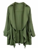Casual Women Long Sleeve Drawstring Elastic Lapel Jacket