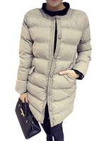 Casual Women Long Sleeve O-neck Winter Cotton Down Coat