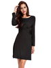 Casual Women Long Sleeve Pure Color Slim Knit Mini Dress