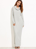 Casual Women Long Sleeve Turtleneck Pure Color Long Maxi Dresses
