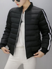 Casual Women Long Sleeve Zipper Stand Collar Short Coat